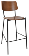 STOOL TEXAS BLACK - LIGHT WALNUT