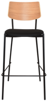 STOOL TEXAS BLACK - NATURAL - VINYL BLACK