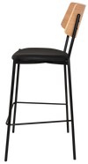 STOOL TEXAS BLACK - NATURAL - VINYL BLACK