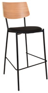 STOOL TEXAS BLACK - NATURAL - VINYL BLACK