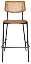STOOL TEXAS BLACK - RATTAN LIGHT OAK