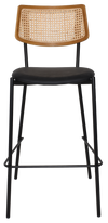 STOOL TEXAS BLACK - RATTAN LIGHT OAK - VINYL BLACK