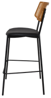 STOOL TEXAS BLACK - RATTAN LIGHT OAK - VINYL BLACK
