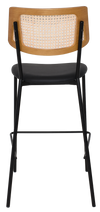 STOOL TEXAS BLACK - RATTAN LIGHT OAK - VINYL BLACK
