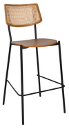 STOOL TEXAS BLACK - RATTAN LIGHT OAK
