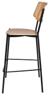 STOOL TEXAS BLACK - RATTAN NATURAL