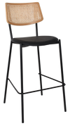 STOOL TEXAS BLACK - RATTAN NATURAL - VINYL BLACK