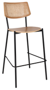 STOOL TEXAS BLACK - RATTAN NATURAL