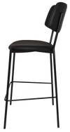 STOOL TEXAS BLACK - VINYL BLACK (BACK & SEAT)