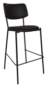 STOOL TEXAS BLACK - VINYL BLACK (BACK & SEAT)