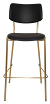 STOOL TEXAS BRASS - VINYL BLACK (BACK & SEAT)
