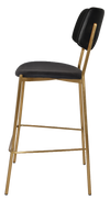 STOOL TEXAS BRASS - VINYL BLACK (BACK & SEAT)