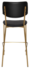 STOOL TEXAS BRASS - VINYL BLACK (BACK & SEAT)