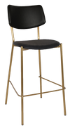 STOOL TEXAS BRASS - VINYL BLACK (BACK & SEAT)