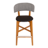 STOOL TORINO UPH 2 LIGHTOAK - VINYL BLACK/ NARLA BASALT