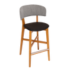 STOOL TORINO UPH 2 LIGHTOAK - VINYL BLACK/ NARLA BASALT