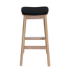 STOOL MATILDA NO BACK NATURAL - VINYL BLACK