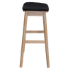 STOOL MATILDA NO BACK NATURAL - VINYL BLACK