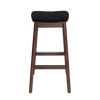 STOOL MATILDA NO BACK LIGHT WALNUT - VINYL BLACK