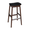 STOOL MATILDA NO BACK LIGHT WALNUT - VINYL BLACK