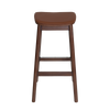 STOOL MATILDA NO BACK LIGHT WALNUT - VINYL TAN