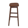 STOOL MATILDA NO BACK LIGHT WALNUT - VINYL TAN
