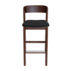 STOOL MATILDA LIGHT WALNUT - VINYL BLACK