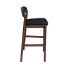 STOOL MATILDA LIGHT WALNUT - VINYL BLACK
