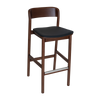 STOOL MATILDA LIGHT WALNUT - VINYL BLACK