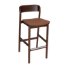 STOOL MATILDA LIGHT WALNUT - VINYL TAN