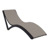 Siesta Slim Sun Lounger - Black with Light Brown Cushion
