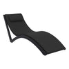 Siesta Slim Sun Lounger - Black with Black Cushion and Pillow