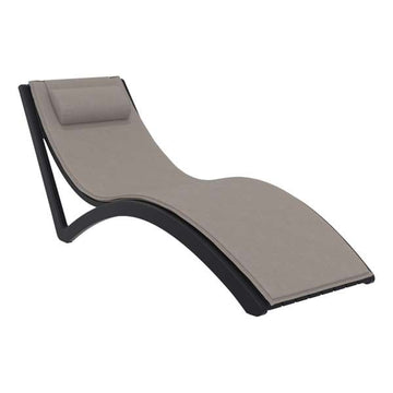 Black / Light Brown Seat Cushion with Pillow