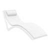 Siesta Slim Sun Lounger - White with White Cushion and Pillow