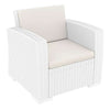 Siesta Monaco Lounge Arm Chair - White with cushion