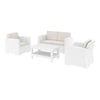 Siesta Monaco Lounge Set - White with cushions