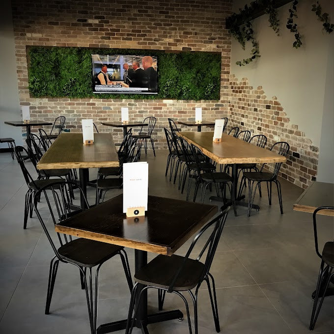 Hospitality venue layout with tables and seating